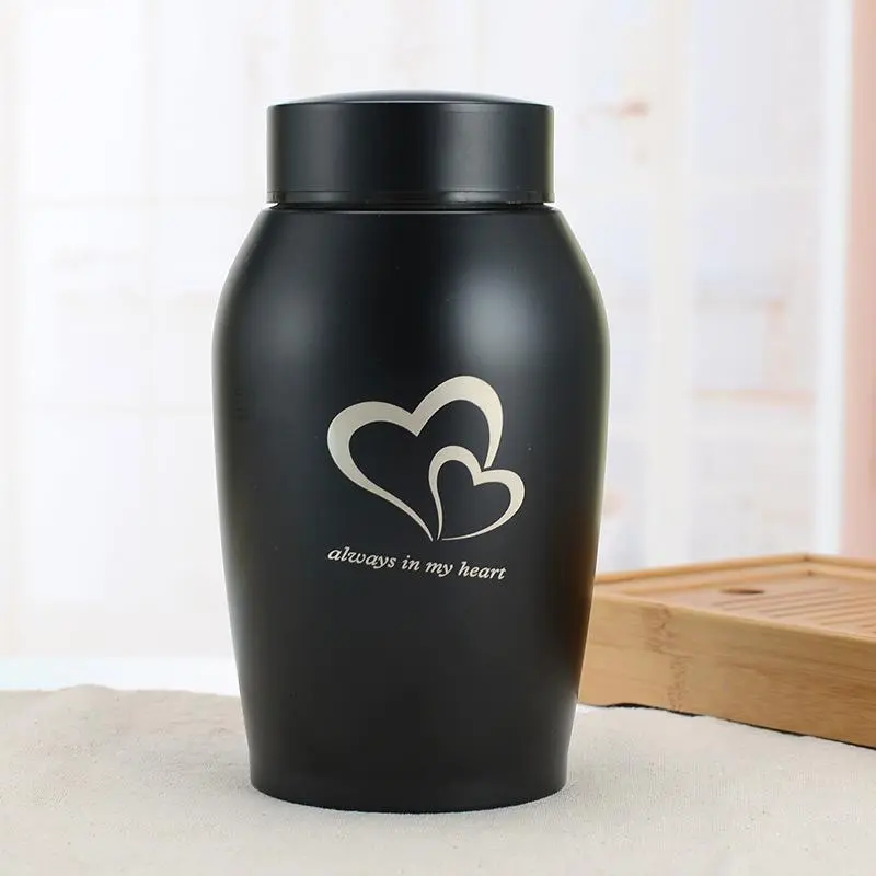 Stainless Steel Pet Ashes Jar, Pet Cremation Jar with Heart Print, Pet Memorial Jar, Pet Ashes Container, Pet Supplies
