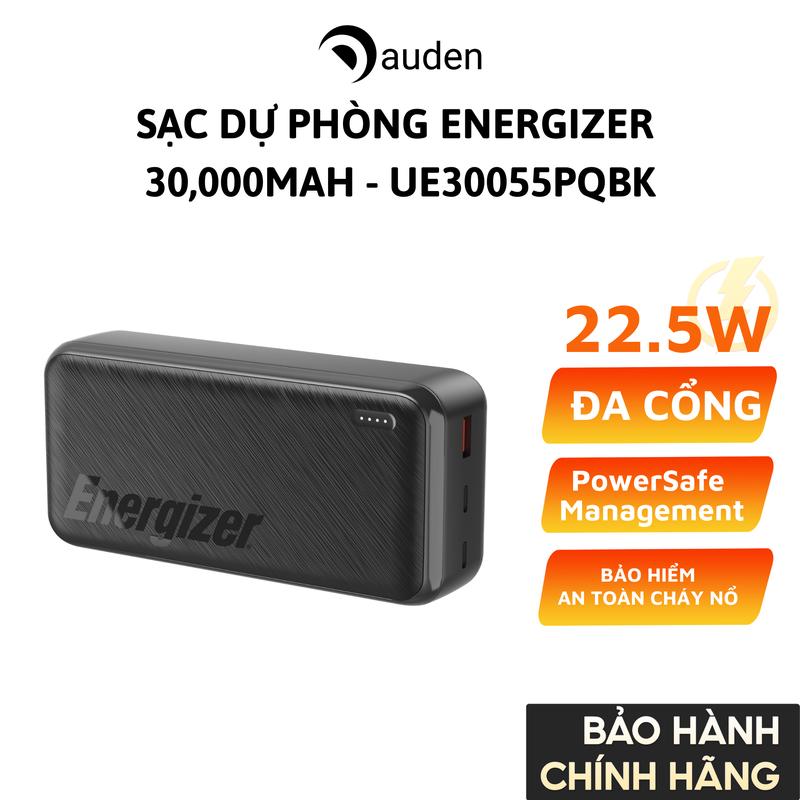 Sạc dự phòng Energizer 30,000mAh /3.7V Li-Polymer UE30055PQBK, bảo hàng 24 tháng 1 đổi 1