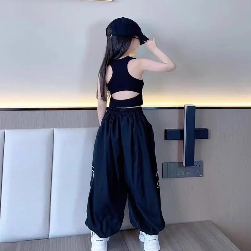 Quần Dài Baggy Cho Trẻ Em, Cỡ 11-12, Quần Chống Muỗi Cho Bé Gái, Phong Cách Mới Mùa Hè, Thời Trang, Dáng Rộng, Quần Đèn Lồng, Thích Hợp Cho Trẻ Em Lớn, Jazz Trẻ Em, Múa Đường Phố, Quần Jogger, Quần Dài 6