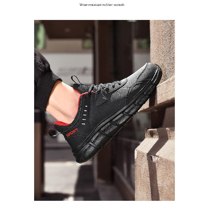 Product Introduction of Plus Size Men's Shoes Outdoor Leather Surface Running Leisure Sneaker Student Soft Bottom Travel Men's Shoes 16