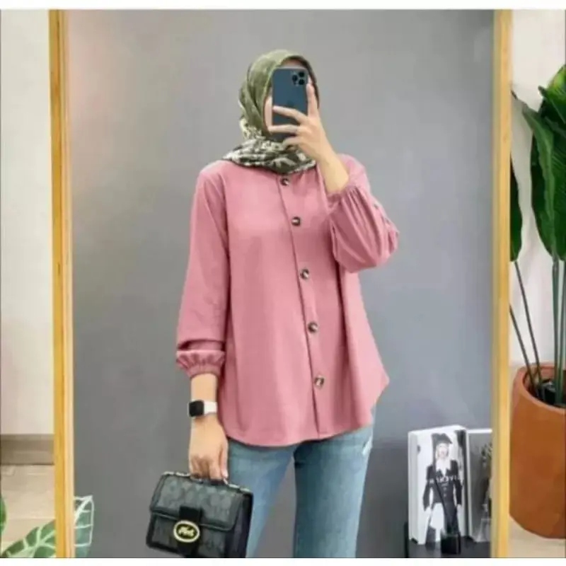 Tunik Crinkle Wanita Big Size Atasan Kemeja Terbaru