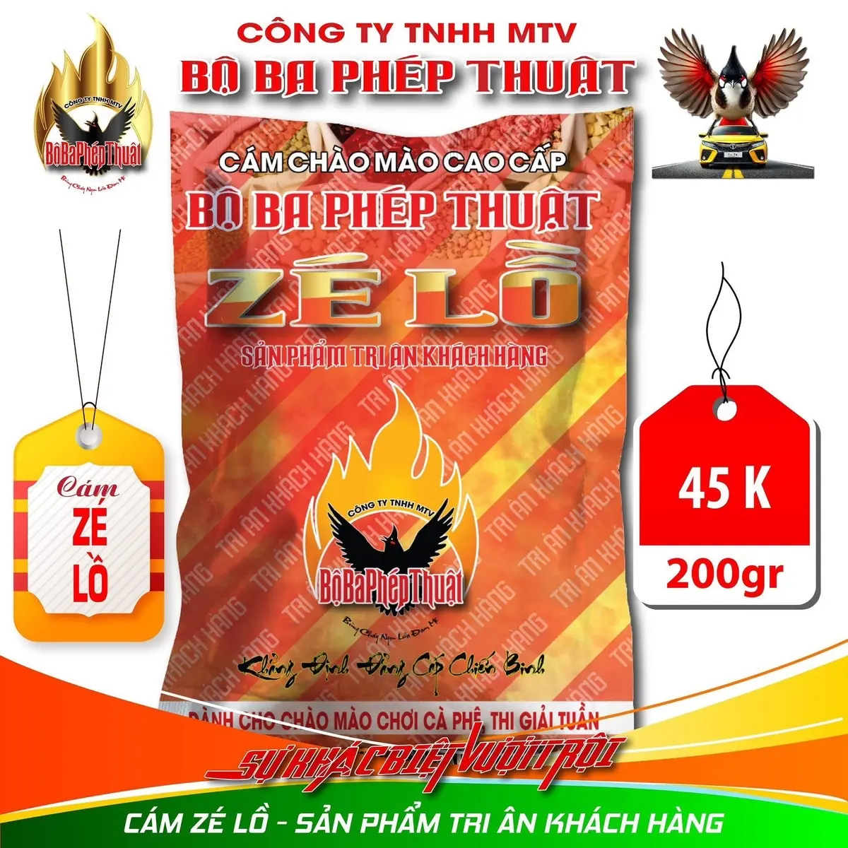 Cám chào mào ZÉ LỒ BỘ BA PHÉP THUẬT.Sản phẩm tri ân khách hàng!