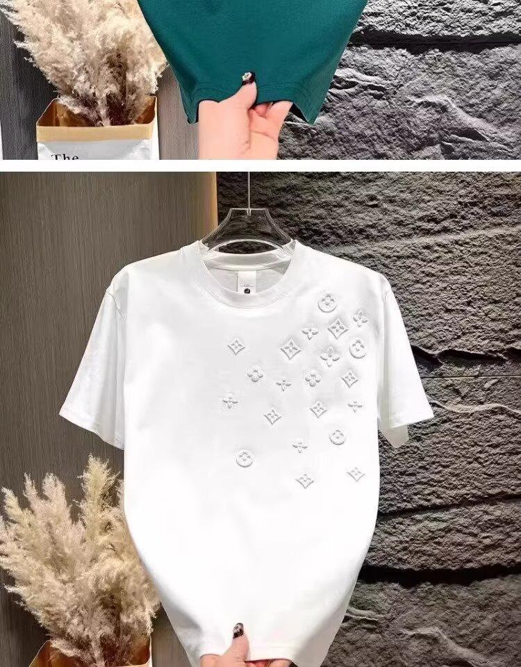 Product Introduction of Áo Thun Tay Lửng Chất Lượng Cao, Phong Cách Âu Mỹ Thích Hợp Cho Mùa Hè, Giá Cả Phải Chăng, Sang Trọng Và Thường Ngày, Thiết Kế Ba Chiều Ngực In Chữ Thép, Tay Ngắn, Dành Cho Nam Giới 5