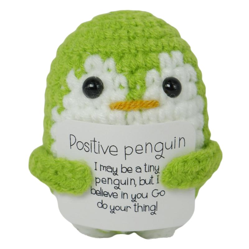 Cute Penguin Design Crochet Ornament, Knitted Penguin Toy with Emotional Support Card, Creative Cute Crochet Ornament for Car Decoration, Bag Pendant, Gift for Her, Girl's Gift, Gift for Mom, Mother's Day Gift, Stuffed Animal, Kids Toys 3