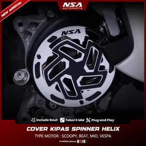 COVER KIPAS SPINNER HELIX TYPE MIRROR Beat Scoopy Vespa Mio PELINDUNG KIPAS RADIATOR NSA AUTOPARTS