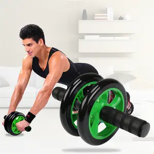 AB WHEEL AB ROLLER ALAT PUSH UP 14 cm RODA FITNESS Free Mat