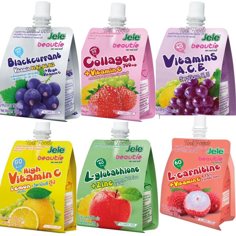 Nước Ép Trái Cây Thạch Jele Beautie 150gr 6 Loại Hương Vị Khác Nhau Gói Ăn Vặt Snack Food Socola