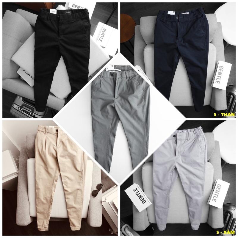 Quần kaki nam ống côn lưng thun co giãn