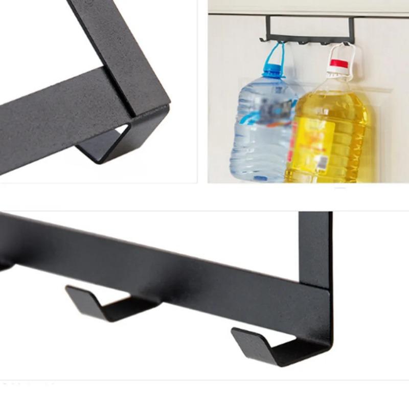 Product Introduction of No Punching 5 Hooks Door Rear Hook Wrought Iron Clothes Bag Hanger Hat Sundries Storage Rack Hanger Home Bathroom Organizer 13