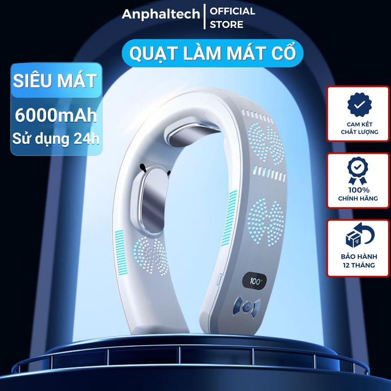 Quạt Đeo Cổ Mini TC06, Quạt Treo Cổ, Quạt Tích Điện Đeo Cổ Không Cánh Thông Minh Chườm Nóng Lạnh Cao Cấp Pin Sạc 6000mAh Phụ Kiện Mobile