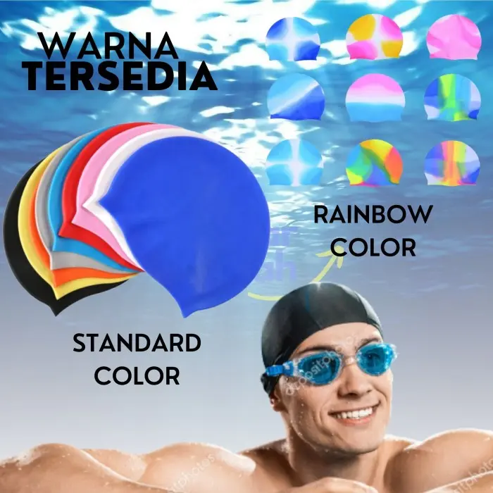 Topi Renang Swim Cap Penutup Kepala Renang Silicone ALL SIZE Speedo 2