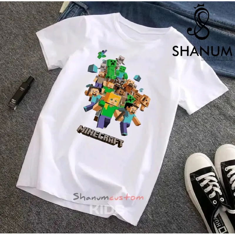 BAJU KAOS ANAK MINECRAFT BAHAN KATUN COMBET 30S PREMIUM/TERMURAH 0