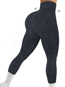 Leggings deportivos de cintura alta para mujer, de color sólido y control de abdomen, sin costuras y de alta elasticidad, ropa deportiva para damas para uso interior y exterior, ropa de gimnasio