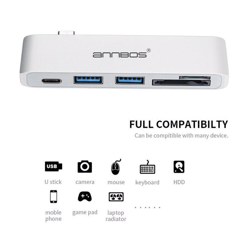 Cổng Chia USB-C Hub AnnBos 5-In-1 Type C Card Reader & HUB A051HB5 (Grey) 2
