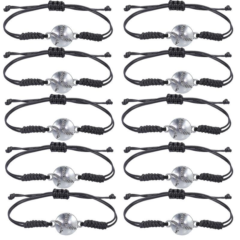 Product Introduction of Cross-Border Hot-Selling Handmade Woven Baseball Soccer Basketball Volleyball Alloy Bracelet Source Factory Wholesale 10