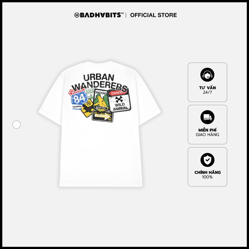 ÁO THUN UNISEX -  S-URBANWANDERERS TEE WHITE - BAD HABITS SUPERTRAMP COLLECTION