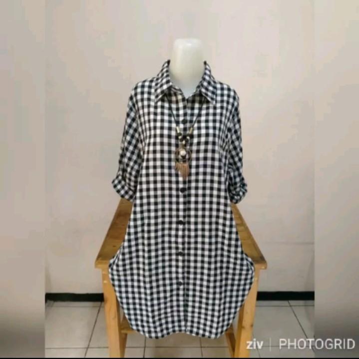 Product Introduction of Tunik Wanita//Tunik motif Kotak  bahan Katun Lembut 13