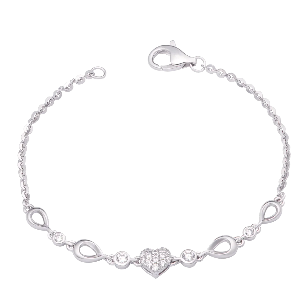 Lắc tay bạc đính đá PNJSilver hình trái tim XMXMK000035