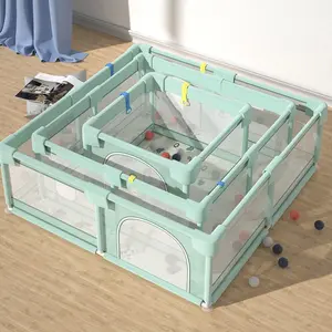 Baby  Fence pagar bayi rangka baja tahan karat pagar mainan anak Safety  Big Play Fence Bed Fence Anak-Anak lateks gratis