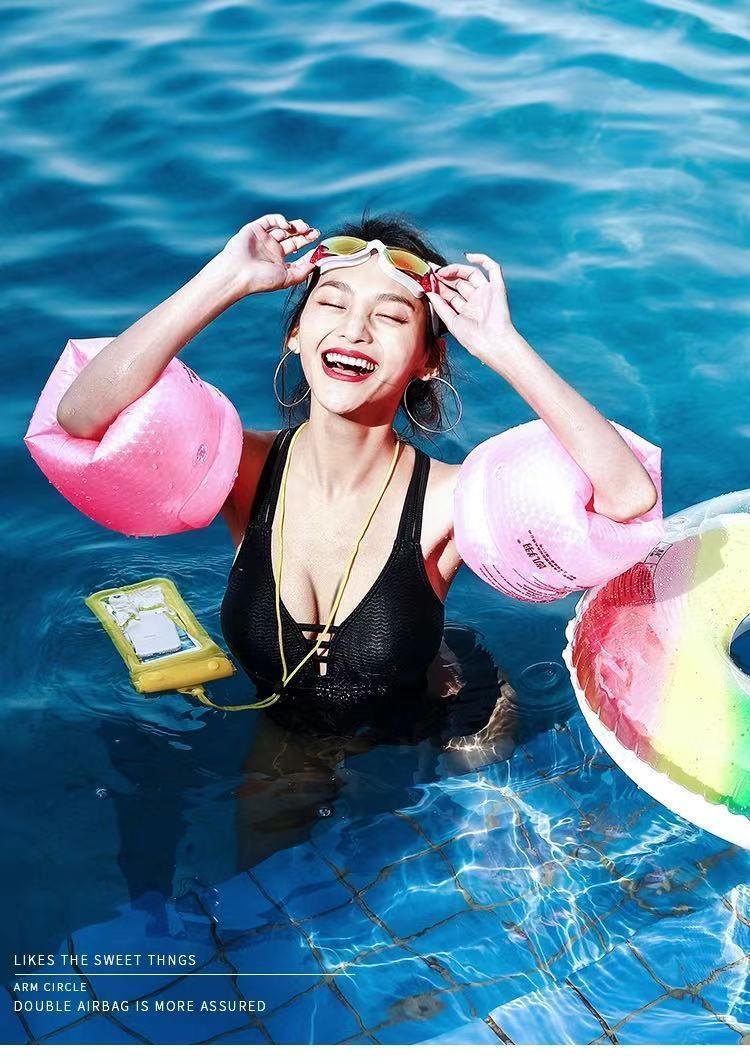 Product Introduction of Arm Floats Long White Silk Sleeves Swimming Ring Beginner Water Wing Adult and Children Universal Swimming Equipment Inflatable Thickened New Ring 0