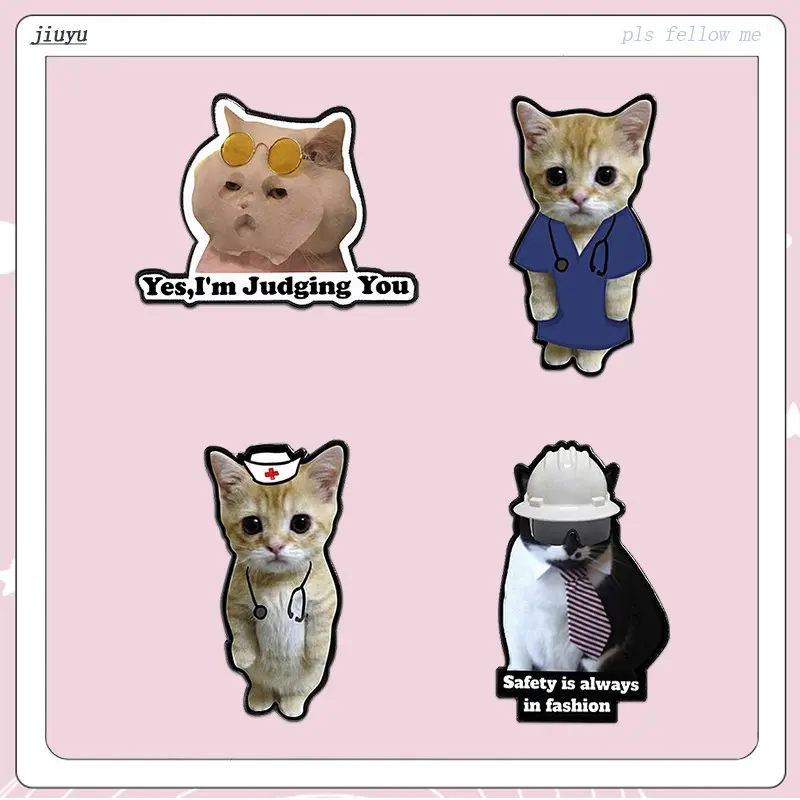 Cat Kitty Meme Brooch Fashion Cat Emoticons Badges Pin Jewelry Accessories Gifts
