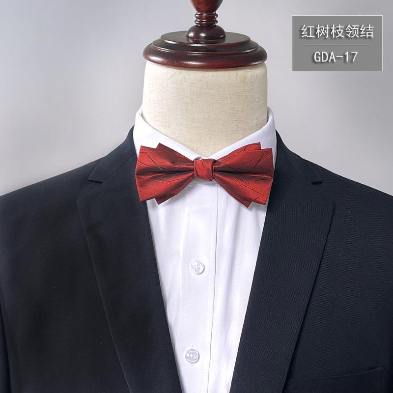 Product Introduction of New Bow Tie Men's Solid Color Bridegroom High Density 1200 Needle Silk Bow Tie Flower Business Formal Wear 18