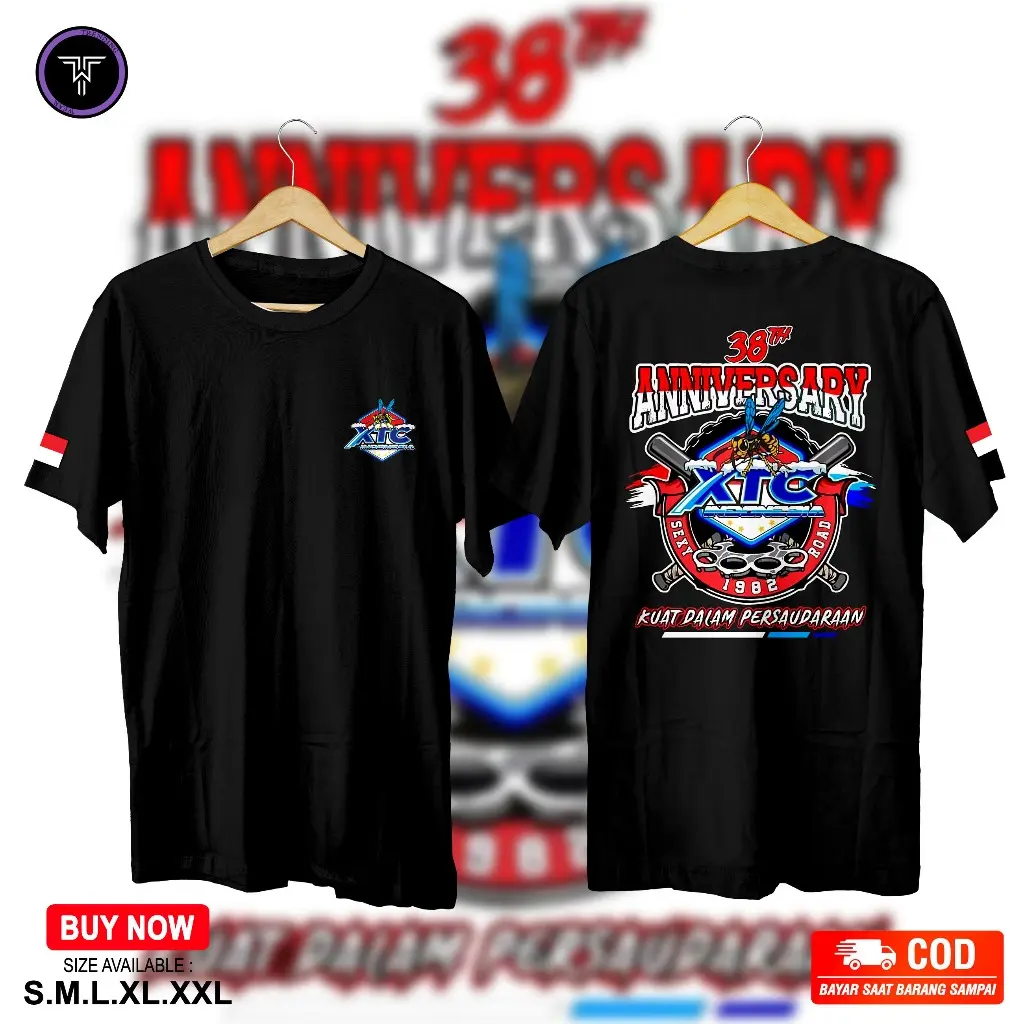KAOS ANNIVERSARY XTC berlabel xtc indonesia - Kaos Distro Bahan Cotton Combat 30s - Kaos Trending