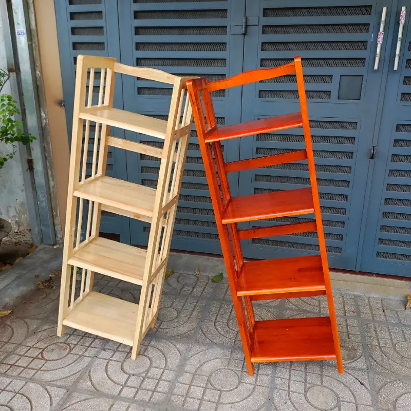 kệ gỗ nhỏ 4 tầng ngang 40cm cao 1m25 gỗ tự nhiên chắc chắn đẹp tầng  4 4