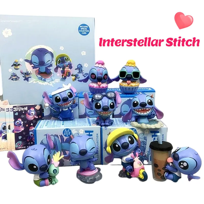 Đồ Chơi hộp mù Stitch Interestar Phiên Bản Bộ Sưu Tập, Búp Bê Kawaii, Đồ Trang Trí Để Bàn, Búp Bê Bé Gái, Quà Sinh Nhật Voi Mô Hình Toy