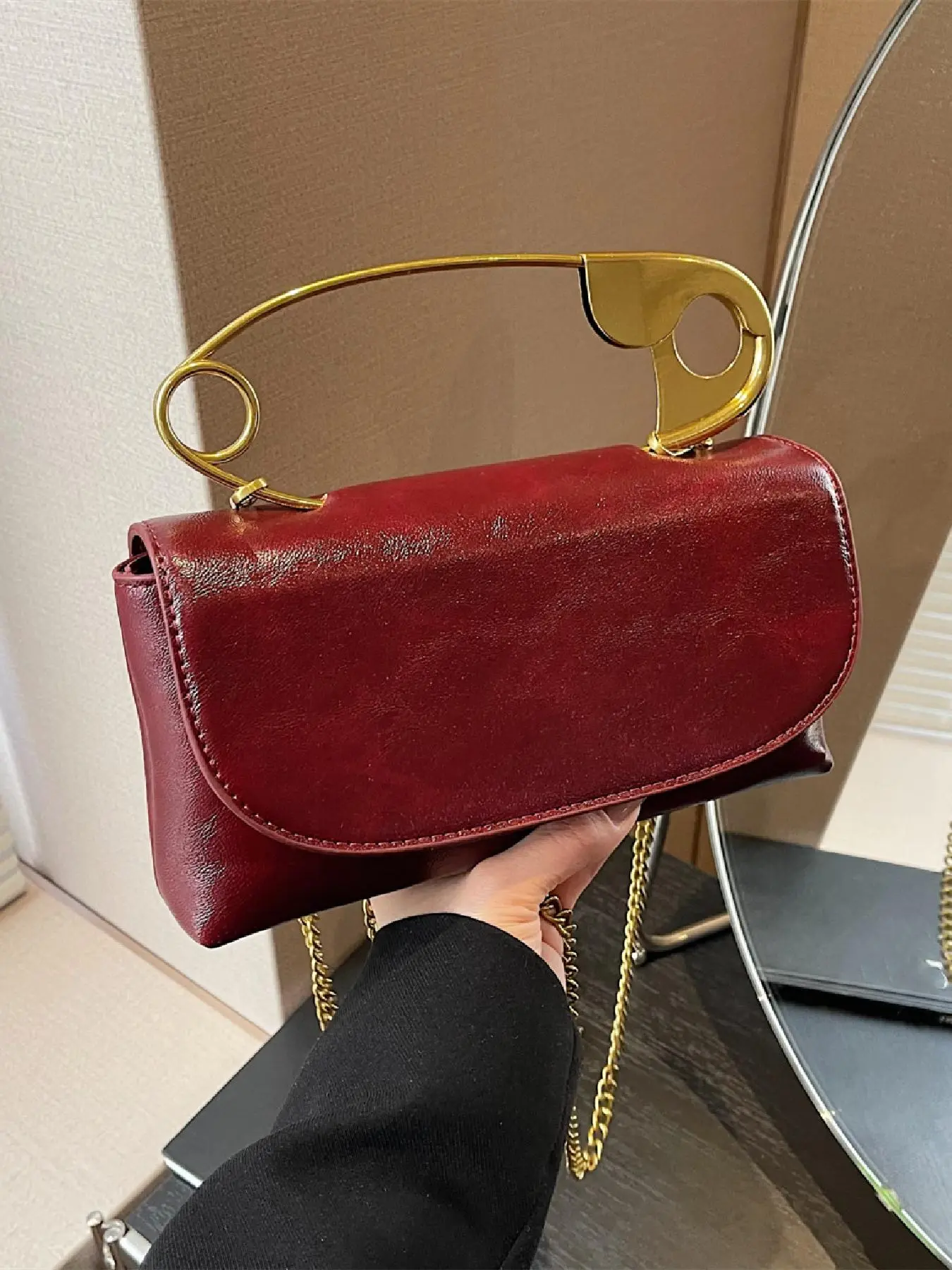 Women's Elegant Solid Color Handbag, Fashionable PU Leather Crossbody Bag for Daily Used, Casual Trendy Versatile High-quality Daily Commuting Bag