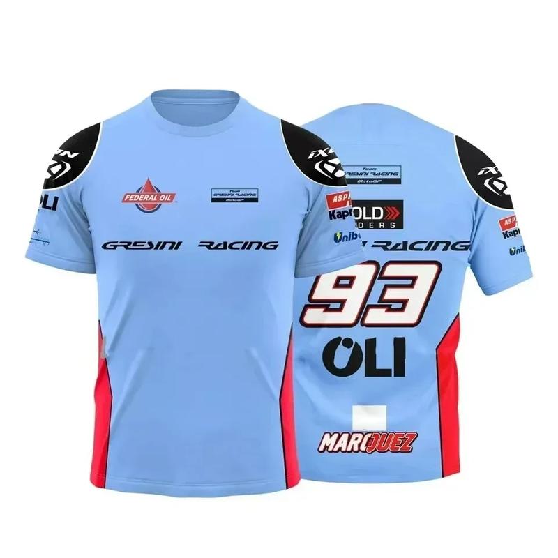 FMOTO GP 3D printed quick-drying breathable sports men's Plus size crew neck T-shirt GRESINI RACING Team 3 Marquis Driver cooling breathable quick-drying sports short sleeve 1