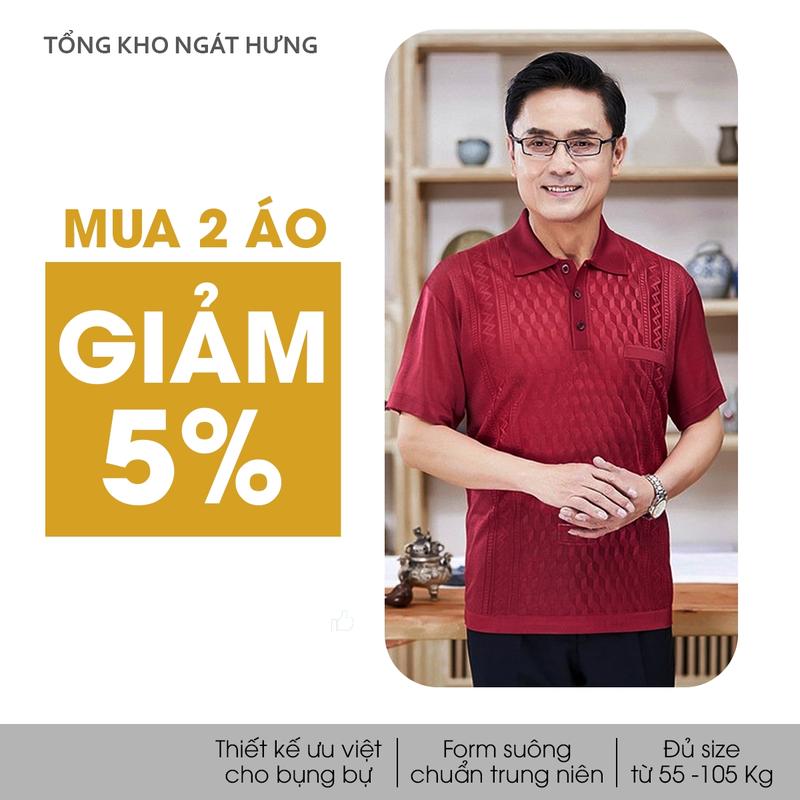 Mongterghi Áo Polo Nam Trung Niên Chất Liệu Lụa Lạnh Cao Cấp Có Túi Tiện Dụng Phong Cách Sang Trọng Dành Cho Bố Mua 2 Giảm 5%