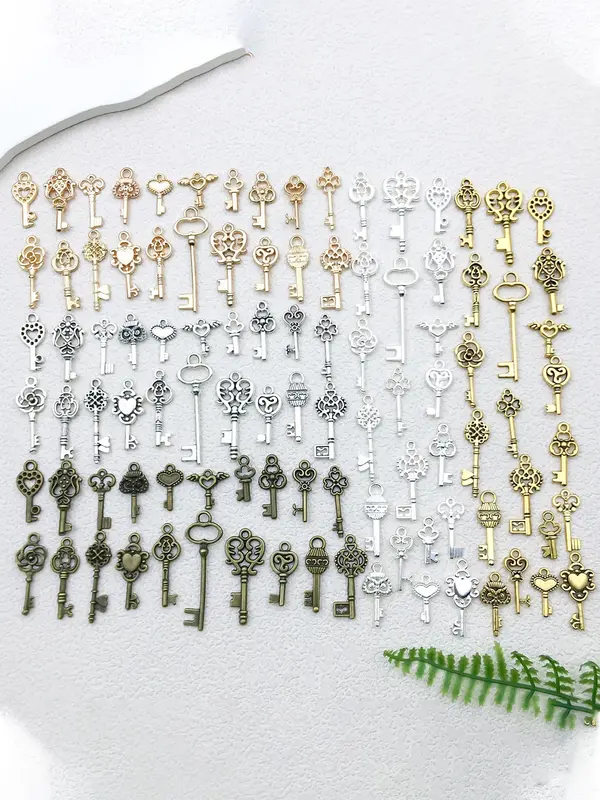 Vintage Key Design Charms, Mixed Style Key Set Pendant, DIY Charms for Jewelry Making, Wedding Party Favors 0