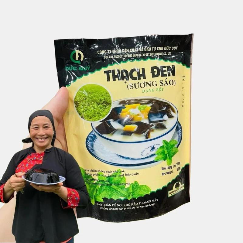 Bột Thạch Đen Sương Sáo Cô Thơ Nông Sản Set 1 Gói (100gr/gói) Nhãn Hiệu Đức Quý - Topping Ăn Vặt Thanh Nhiệt Mùa Hè