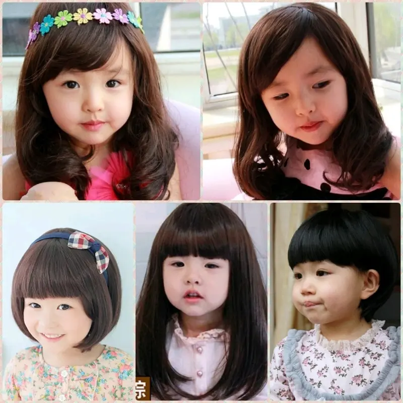 Wig Anak Perempuan Rambut Palsu Cantik Fashion Poni 0