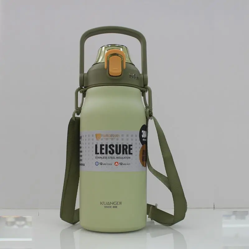 Bình Giữ Nhiêt KUANGDI 7050 Inox 304 Dung Tích 1300ml 1800ml Có Ống Hút Quai Xách Dây Đeo Lõi Lọc Trà Tiện Dụng 7