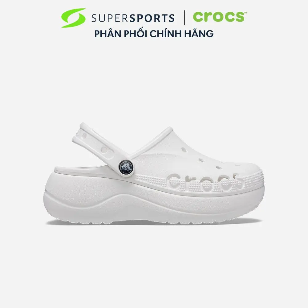 Giày Clog Nữ Crocs Baya Platform - Trắng - 208186-100