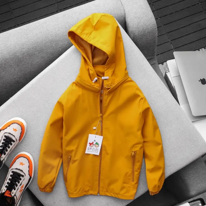 FJHDADBSHOP Áo Gió Cho Bé - Áo Khoác Gió Cho Bé 2 Lớp Cao Cấp Vải Gió Tráng Bạc Chống Nước Chống Gói 2