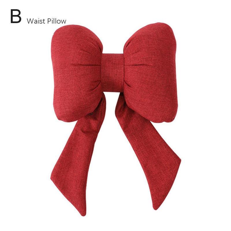 Product Introduction of Red Ribbon Bow Headrest Neck Pillow Seat Lumbar Support Pillows C1P1 38