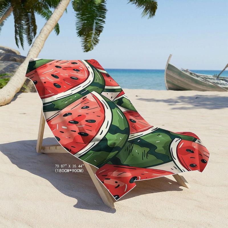 Watermelon Pattern Beach Towel, Lightweight Quick Drying Towel, Soft Absorbent Towel for Camping Yoga Swimming, Beach Towel for Women & Men 3