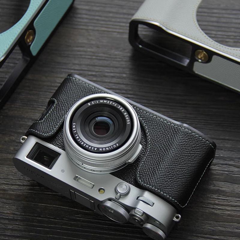  Túi Đựng Máy Ảnh X100VI Thủ Công Làm Bằng Da PU Thiết Kế Nửa Thân Thích Hợp Cho Fujifilm X100VI Bao Gồm Vỏ Bảo Vệ 