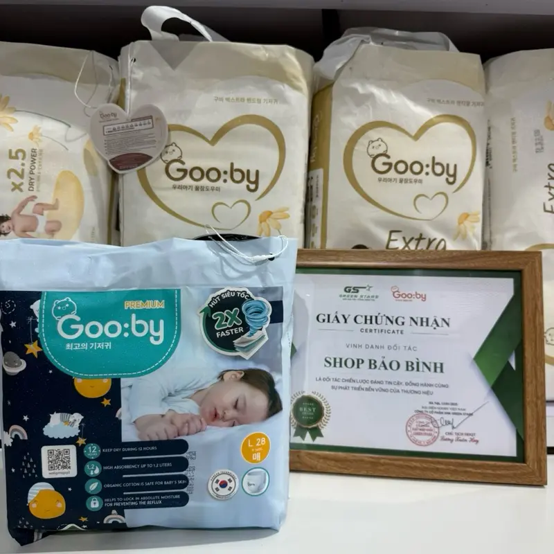 [Combo 2] Bỉm Đêm Tã,Bỉm Gooby Extra mềm mại,an toàn,thấm hút size NB/S/S-M/M/L/XL/XXL/XXXL cho bé Sơ Sinh-35kg +có quà tặng bim chobe tã  quần 5