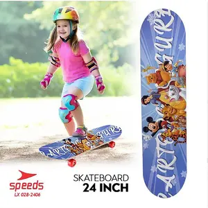 SPEEDS Papan Skateboard 24in Anak Mainan Papan Skate Fullset Freestyle Anak Outdoor 028-2406