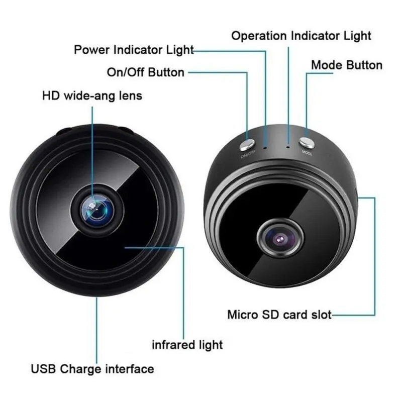 Camera wifi mini, độ phân giải 1080P, mạng từ tính, camera an ninh, với khả năng nhìn ban đêm 4