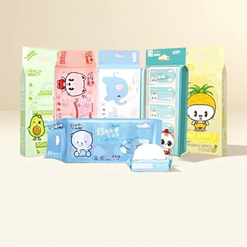 [COMBO 5 Túi - 40 Gói ] Khăn Ướt Mini Không Mùi Nhỏ Gọn Tiện Lợi Khăn Giấy Ướt Cho Bé ( 5 Túi- 320 Miếng )