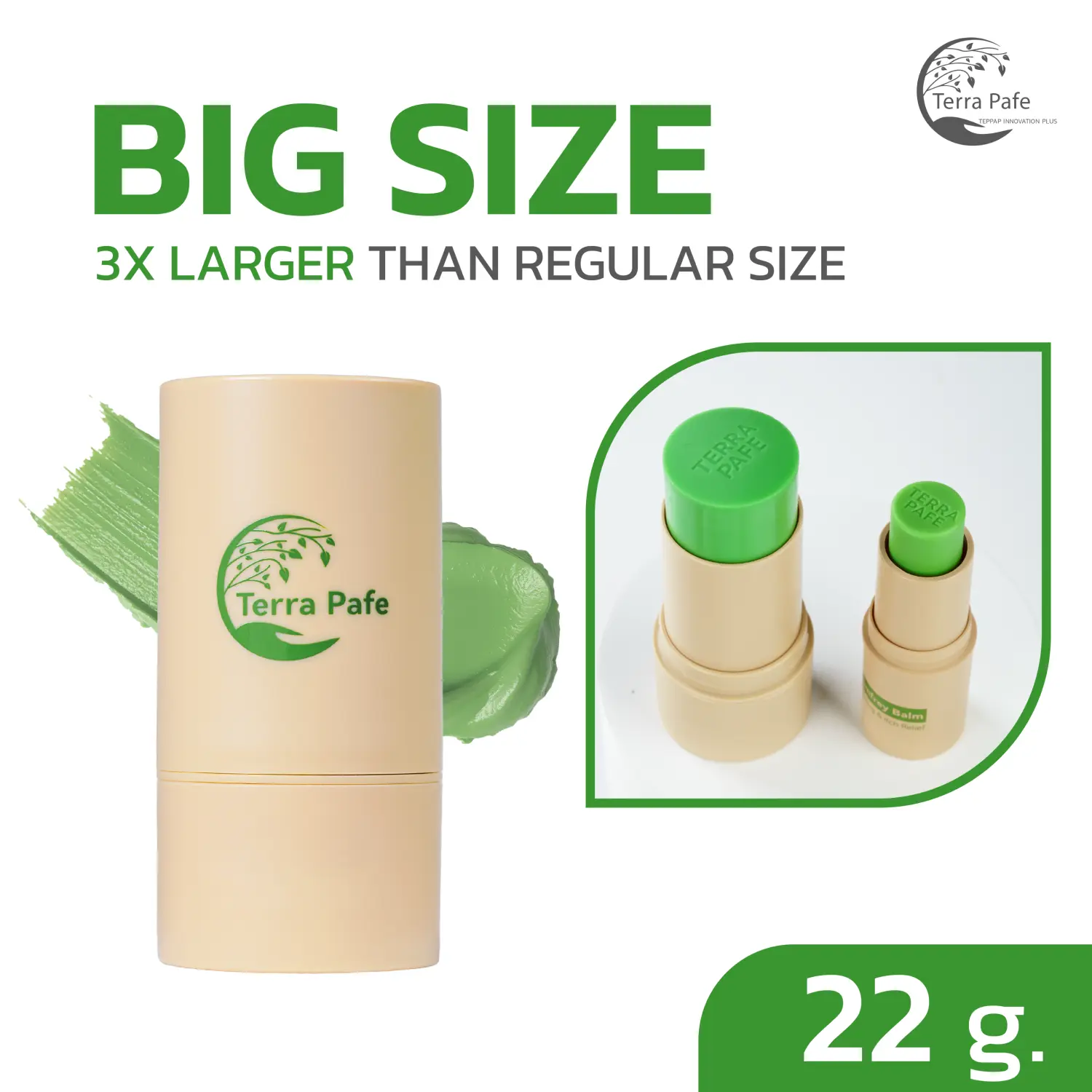 Terra Pafe Aroma Balm Plus - Fresh and Relaxing Scent, Convenient to Carry, Big Size