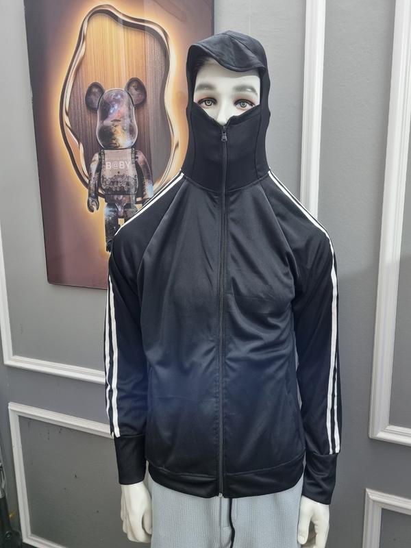 Áo Khoác Chống Nắng nam nữ, Tay Xỏ Ngón, CHE MẶT, 2 Sọc Trắng Thể Thao