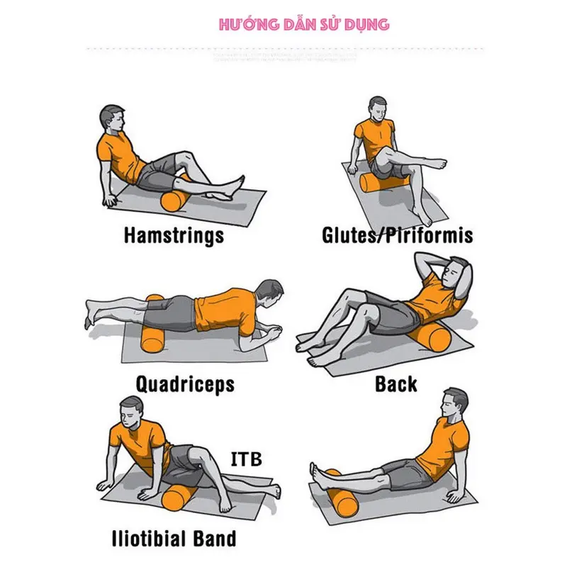 Con lăn Massage tập Yoga Welike - Phụ kiện hỗ trợ tập yoga Foarm Roller cao cấp giúp thư giãn cơ thể lưu thông khí huyết Gym Cao Su Tập Gym 7