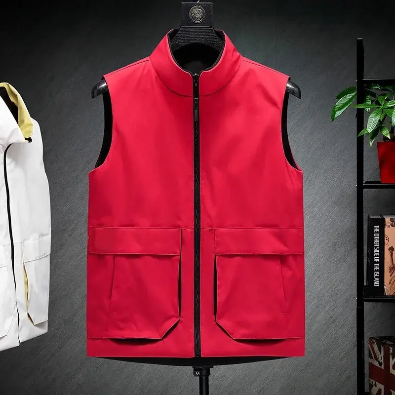 rompi & gilet Rompi casual model bolak balik, Rompi keren pria, Rompi pria terbaru Outdoor Wanita bisa dicuci dengan mesin rm polos coklat Hitam warna hitam Motor Parasut Motor Parasut warna lain 3
