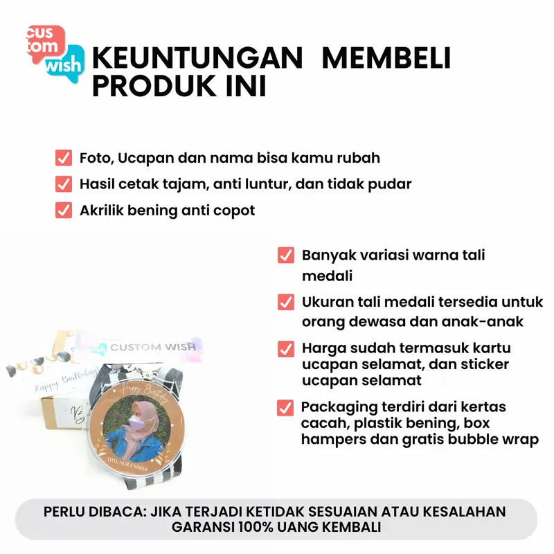 Kado ulang tahun Medali Custom Foto, Nama dan ucapan bisa kamu ganti suka suka, kado wisuda, hadiah ulang tahun, hadiah wisuda, hampers, mendali, kado custom 3